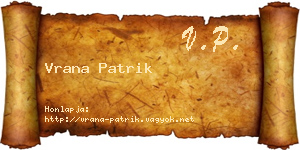 Vrana Patrik névjegykártya